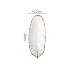 Nordic Light Luxury Style on Golden Feather Plate Retro Jewelry Plate Storage Plate Snack Plate Home Decor