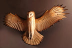 Handmade Wooden Owl Wall Decoration with Pre-Installed Hanging Hooks