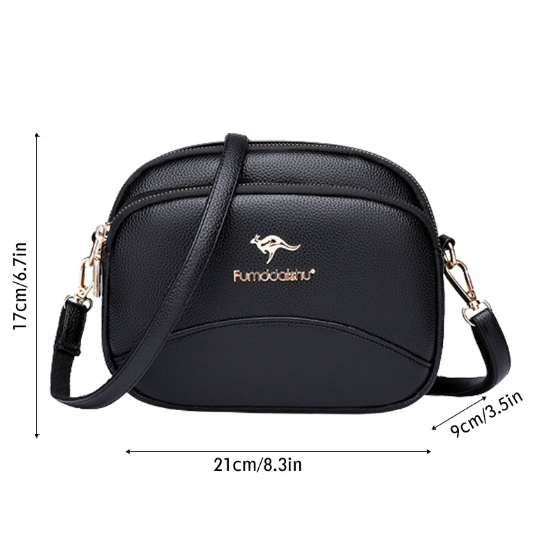 Soft Leather Multi-Pocket Shoulder Bag