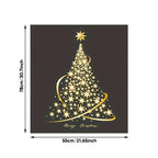 Golden Christmas Tree Window Clings Stickers for Glass