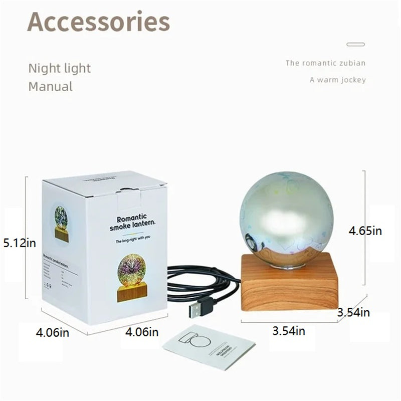 Colorful LED Crystal Ball Night Lamp