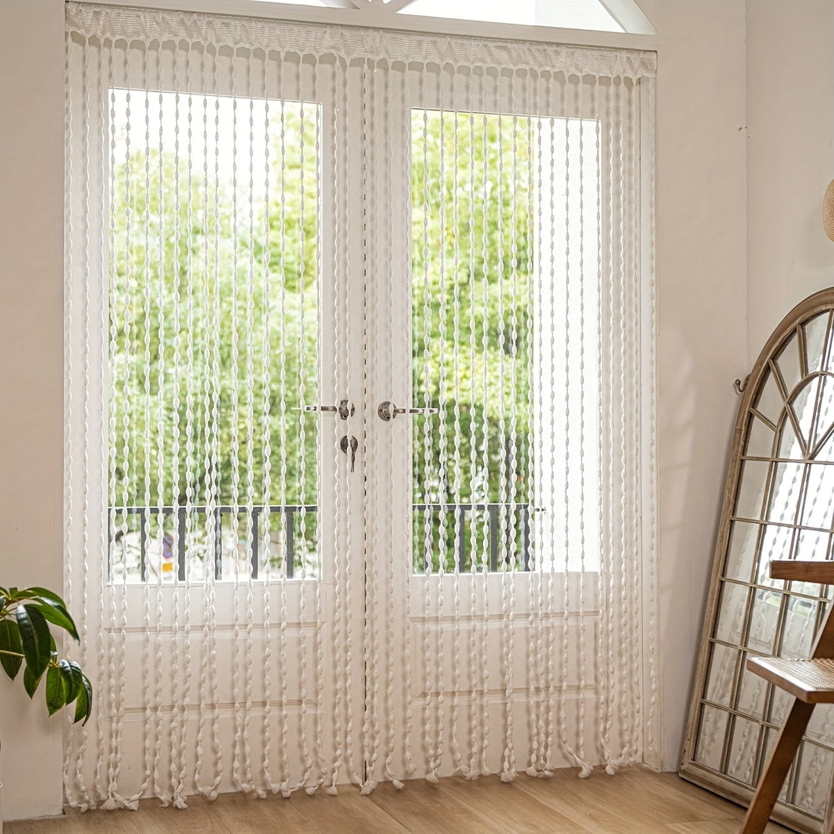 BohoDream Bed Canopy with Beads for Bedroom or Play Corner