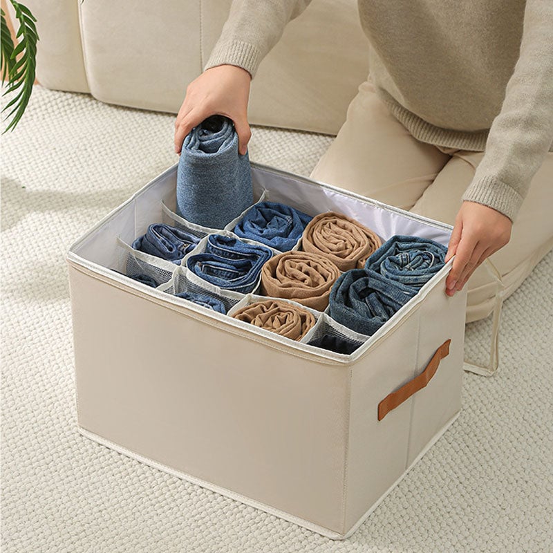 Collapsible Shoe Organizer Box with Transparent Lid and Dividers