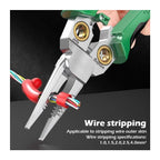 8-in-1 Wire Stripping Tool with Built-In Voltage Detector – Cut, Twist, Test, and Strip in One