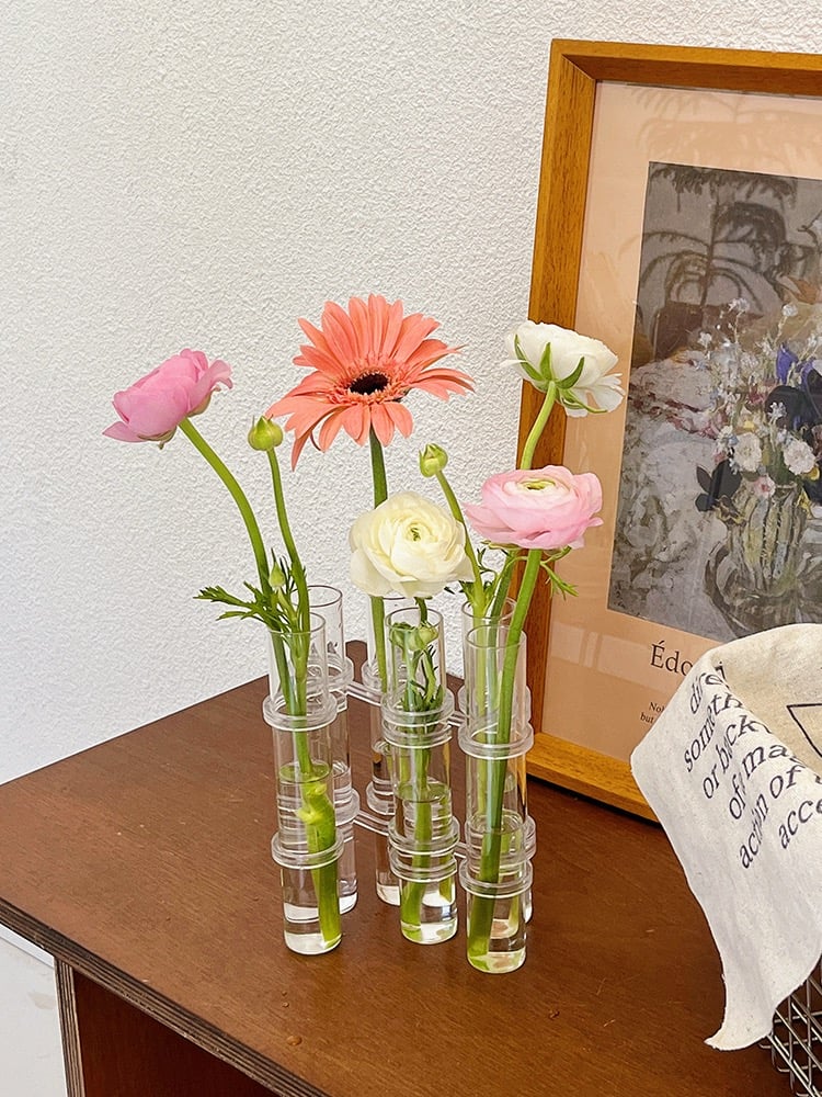 Flexible Flower Vases with Hinges | Modern Glass Tube Vase