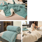 Solid thick double-sided velvet cube blanket