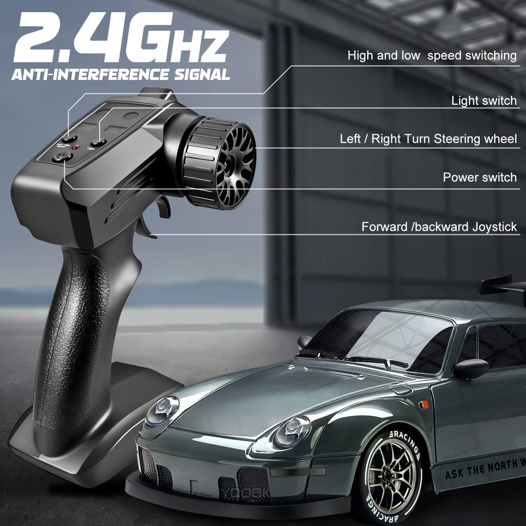 1:24 RC Drift Car | 4WD, LED Wheels & USB Rechargeable for Indoor and Outdoor Racing Fun