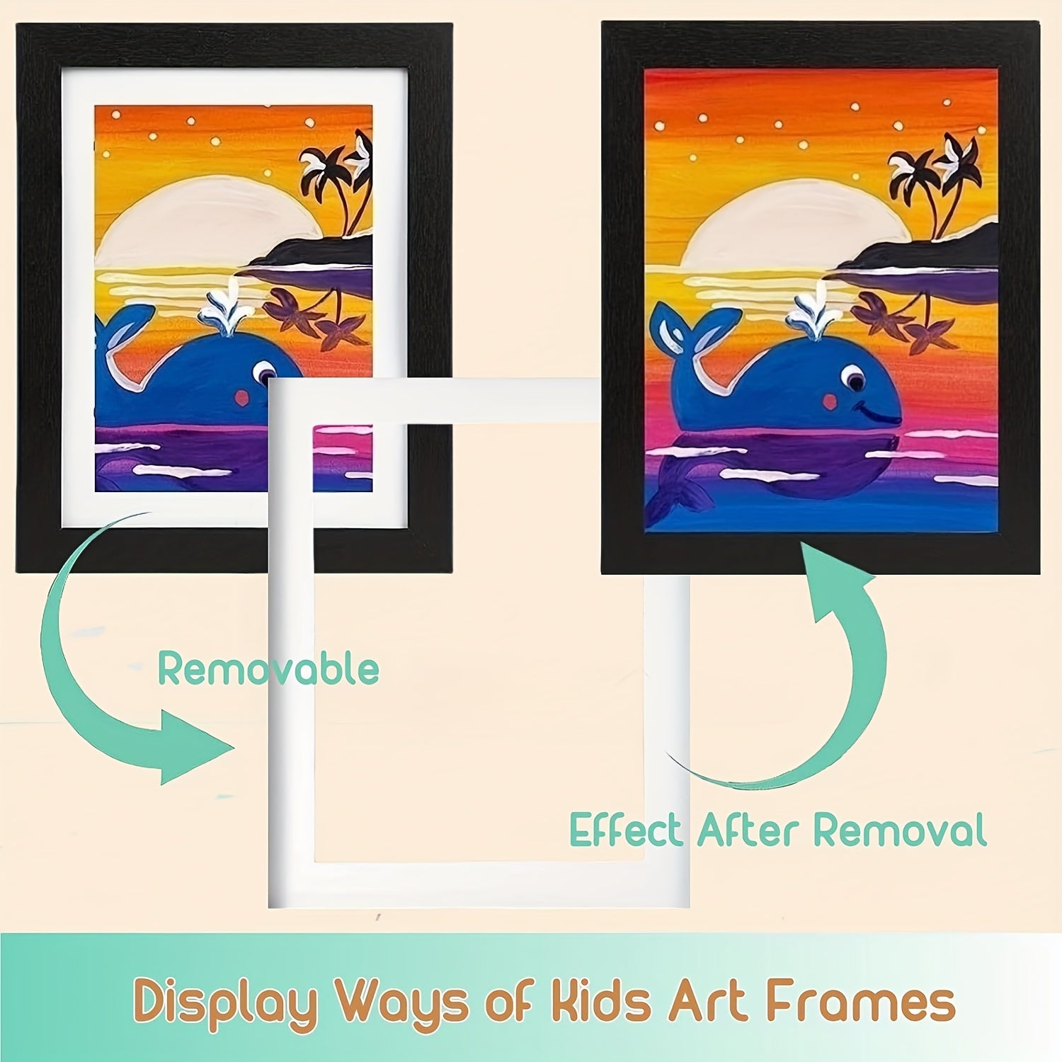 KidArtFrame – Cartoon Kids' Photo Frame with Wooden Frame