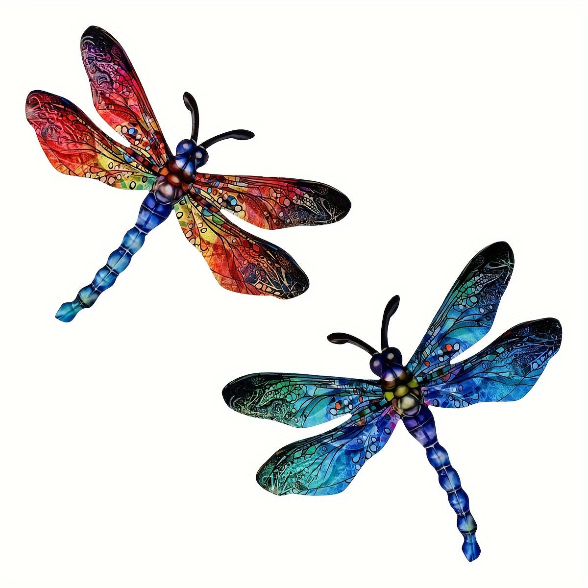 1/2 piece vibrant dragonfly wall art made of metal – artistic outdoor decoration for gardens, homes, and events – durable, versatile, and eye-catching – a perfect gift idea for any occasion