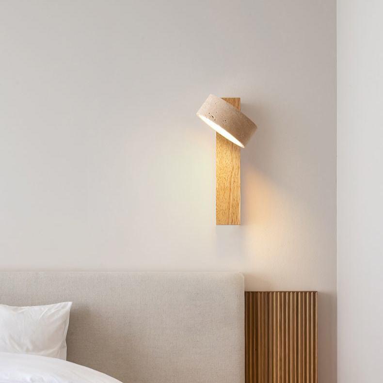 Ivory Toned Travertine Wall Lamp