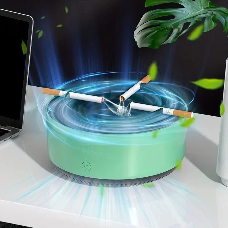 Smoke Removal Air Purifier Ashtray with Advanced Filter System – Stylish Indoor Air Odor Eliminator for Clean Air