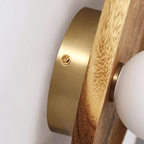 Wooden wall lamp, natural light
