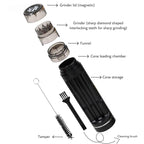 Portable manual plastic cigarette shredder with double pipe