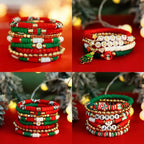 Christmas Polymer Clay Color Bracelet set Xmas gift idea