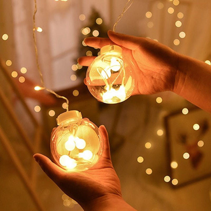 Fairy light string with heart-shaped design