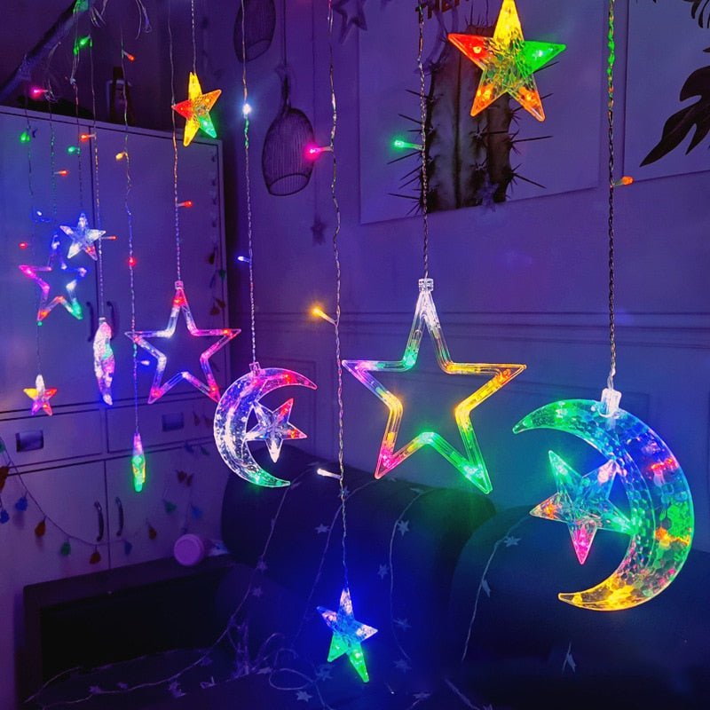 Fairy light string with heart-shaped design