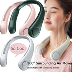 Bladeless Neck- Fan, 360° Cool-ing Necklace Fan 3 Speeds Hanging Neck- Fan