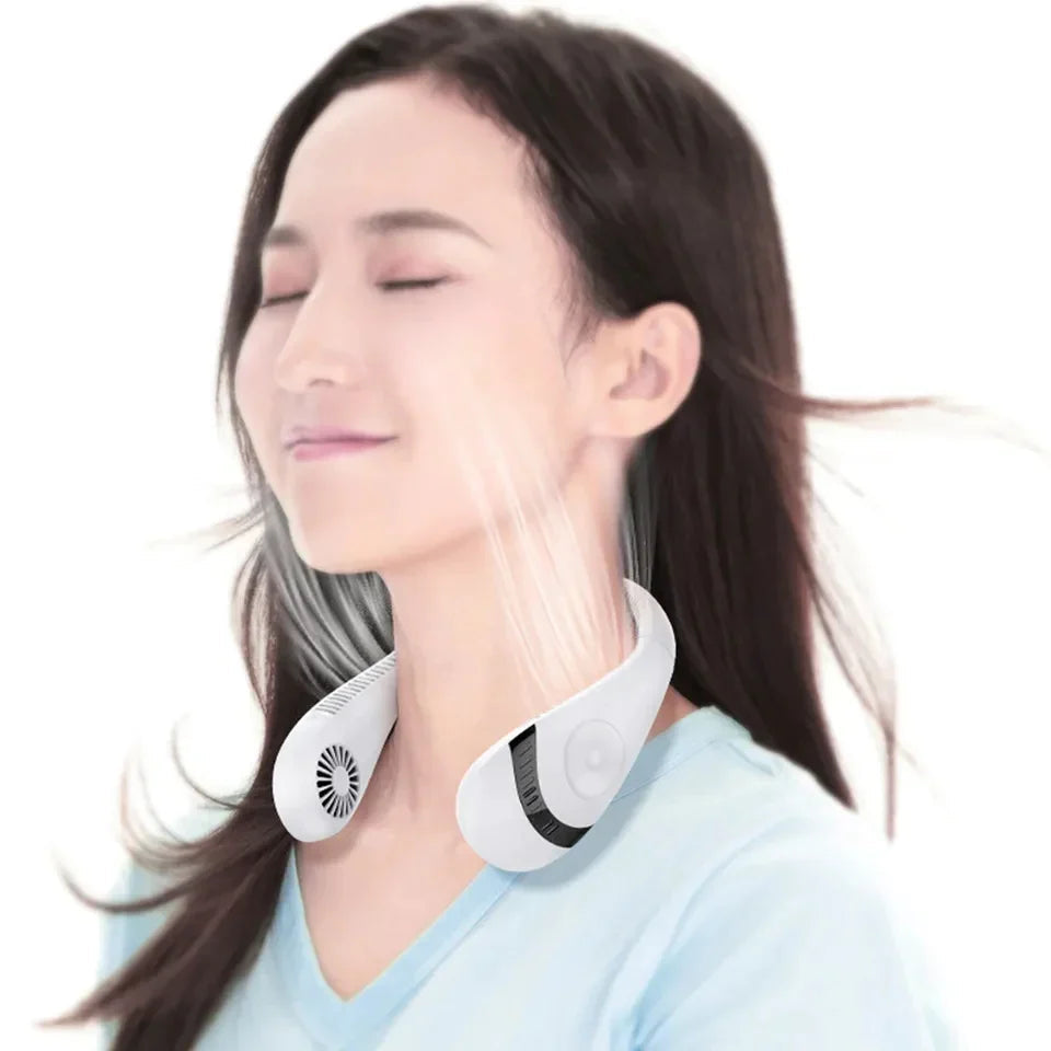 Bladeless Neck- Fan, 360° Cool-ing Necklace Fan 3 Speeds Hanging Neck- Fan
