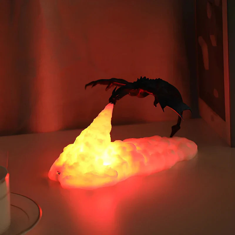 LED Flame Effect Dragon Night Light