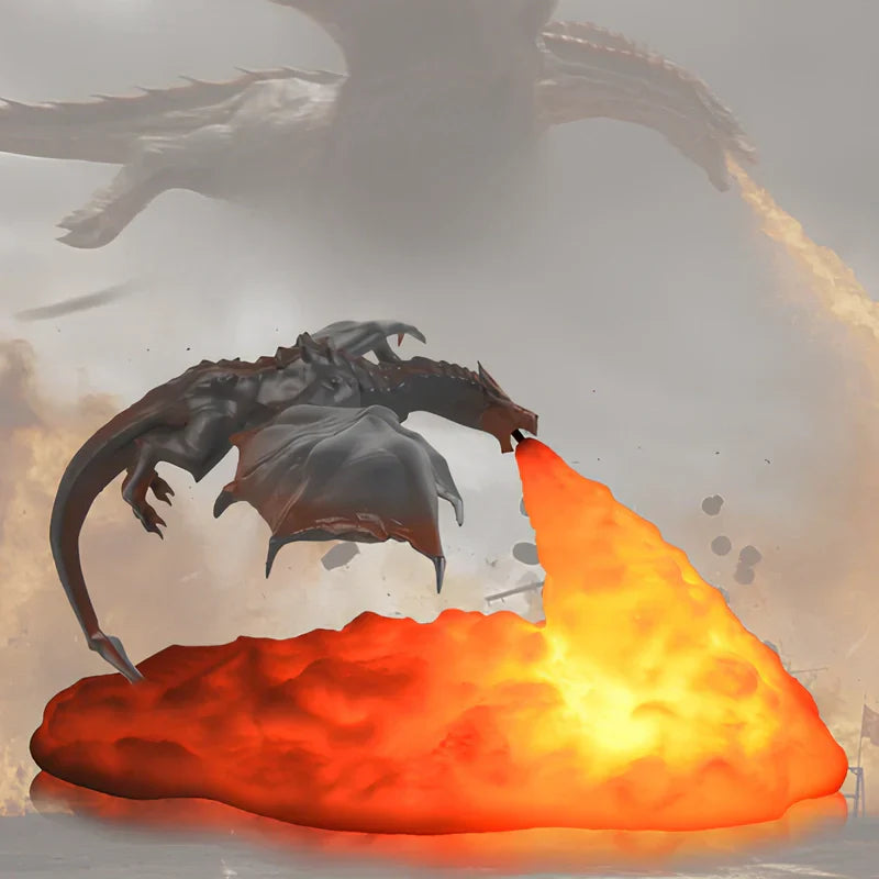 LED Flame Effect Dragon Night Light