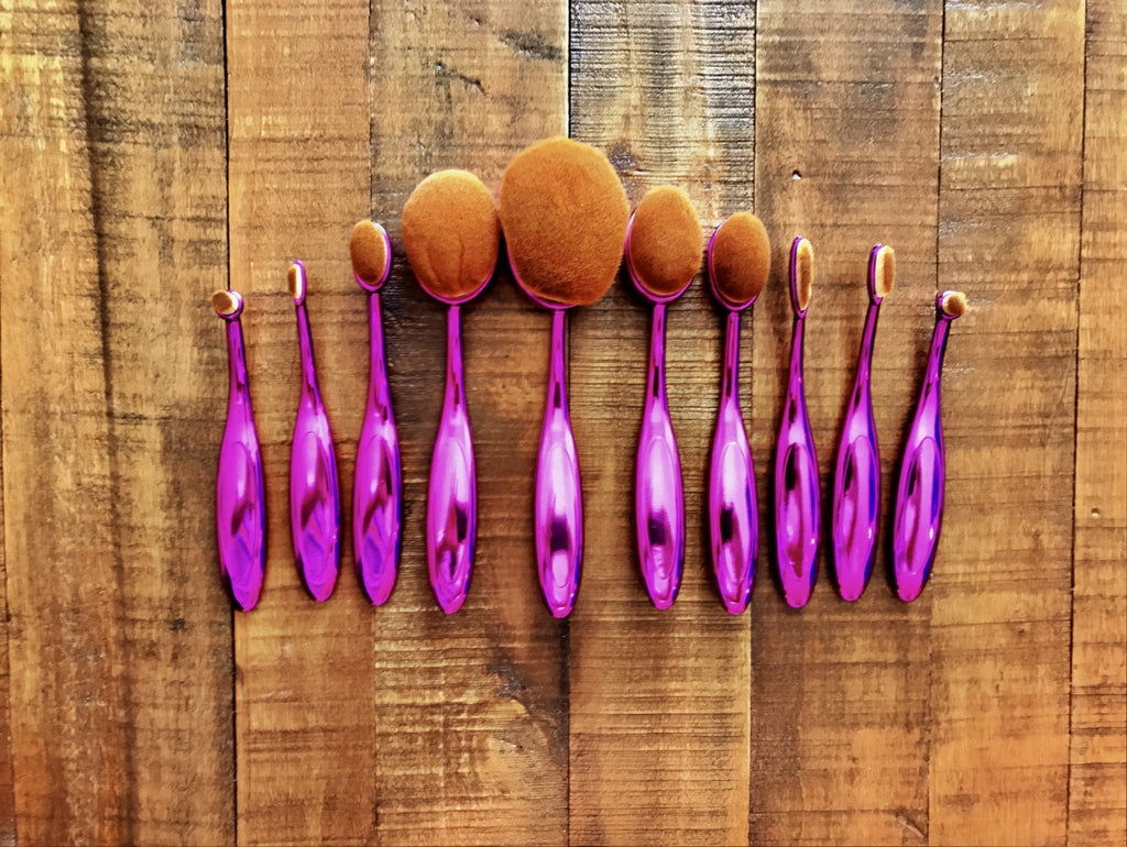 GlamPink Makeup Brushes - 10 Piece Set