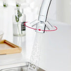 Rotatable faucet nozzle head