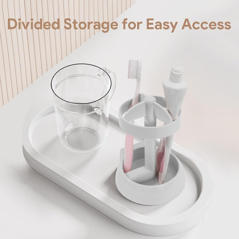 Toothbrush Holder with Dust Cover & Wash Cup