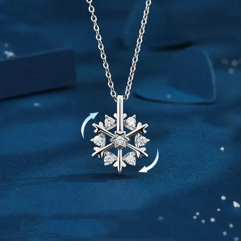 Luxury Rhinestone Christmas Snowflakes Necklace Gift for women