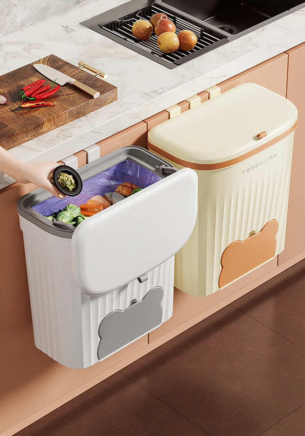 EcoBin Kitchen & Bathroom Wall Trash Can – 8.5L / 12L with Lid