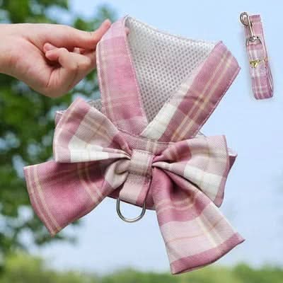 Adjustable Dog Harness with Elegant Bow for Stylish Walks