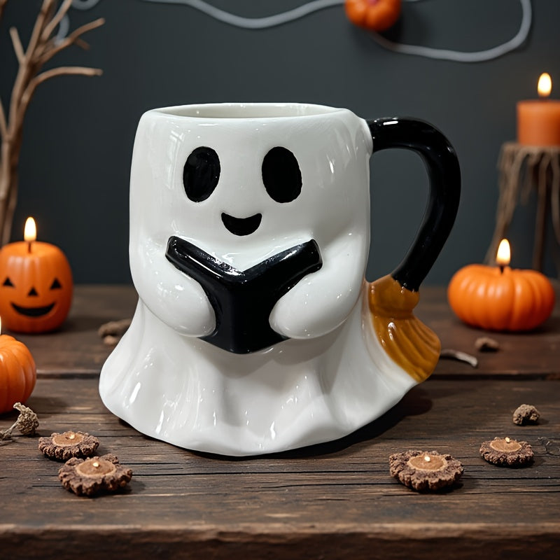 Halloween Ghost Mug – Ceramic Mug with Laughing Ghost Design