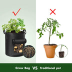 5/7/10/15 Gallon Potato Planting Growing Thickened Nonwoven Plant Fabric Pot Nursery Bags for Home Gardening
