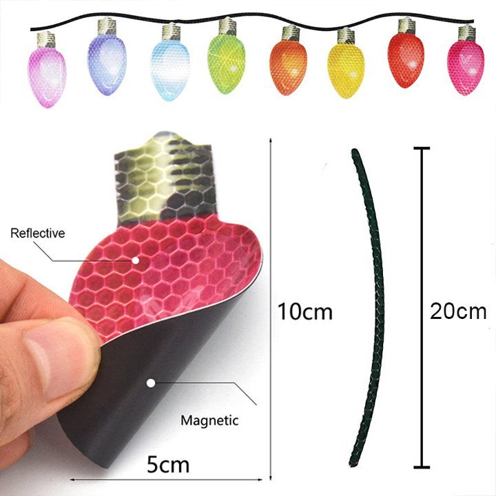 Christmas Magnet Decor | Reflective Light Bulb Magnets | For Car, Refrigerator & Metal Surfaces