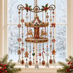 Handmade Christmas Stained Glass Window Hanging