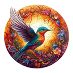 WoodenPuzzle – Wood art with Floating Hummingbird
