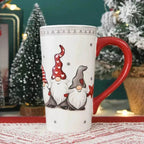 Christmas Large Capacity Nordic Christmas Tall Hat Ceramic Relief Mug Cup