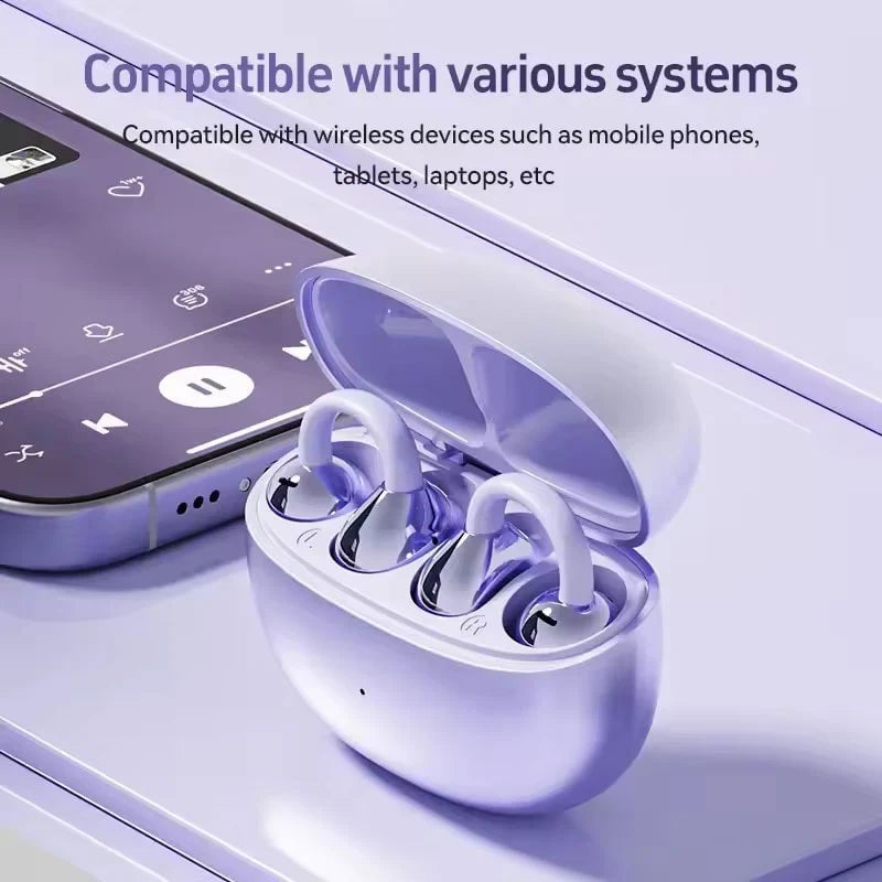 AI Translation Open Ear Clip Bluetooth Headphones