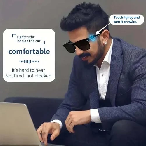 Super Black TechnologySmart Wireless Headphone Sunglasses