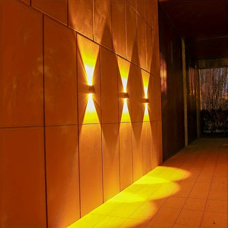 Modern LED outdoor wall light with up & down light – Waterproof wall lamp for house facade and entrance area