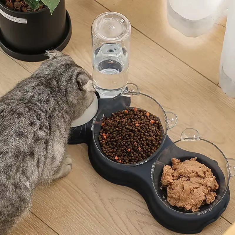 FEASTFLOW – 3-in-1 Elevated Feeding Station with Automatic Water Dispenser