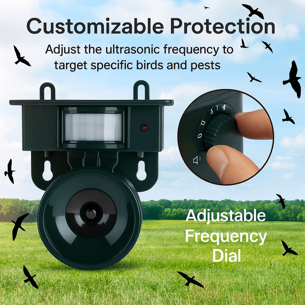 FEATHERBLOCK – Motion-Activated Bird Repeller for Quiet & Clean Outdoor Spaces