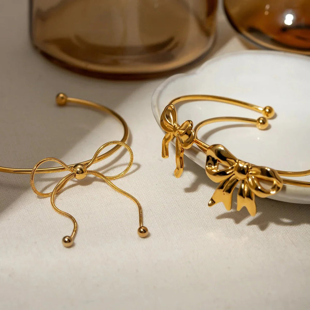 Feminine Bow Cuff Bracelets