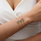 Feminine Floral Tulip Bracelet and Necklace Set