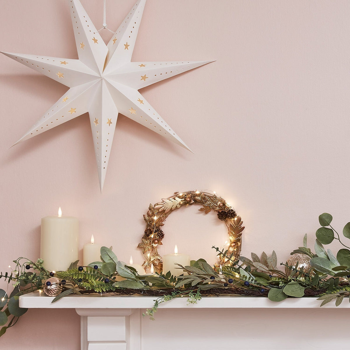 Christmas Decorations Paper Star Light Set