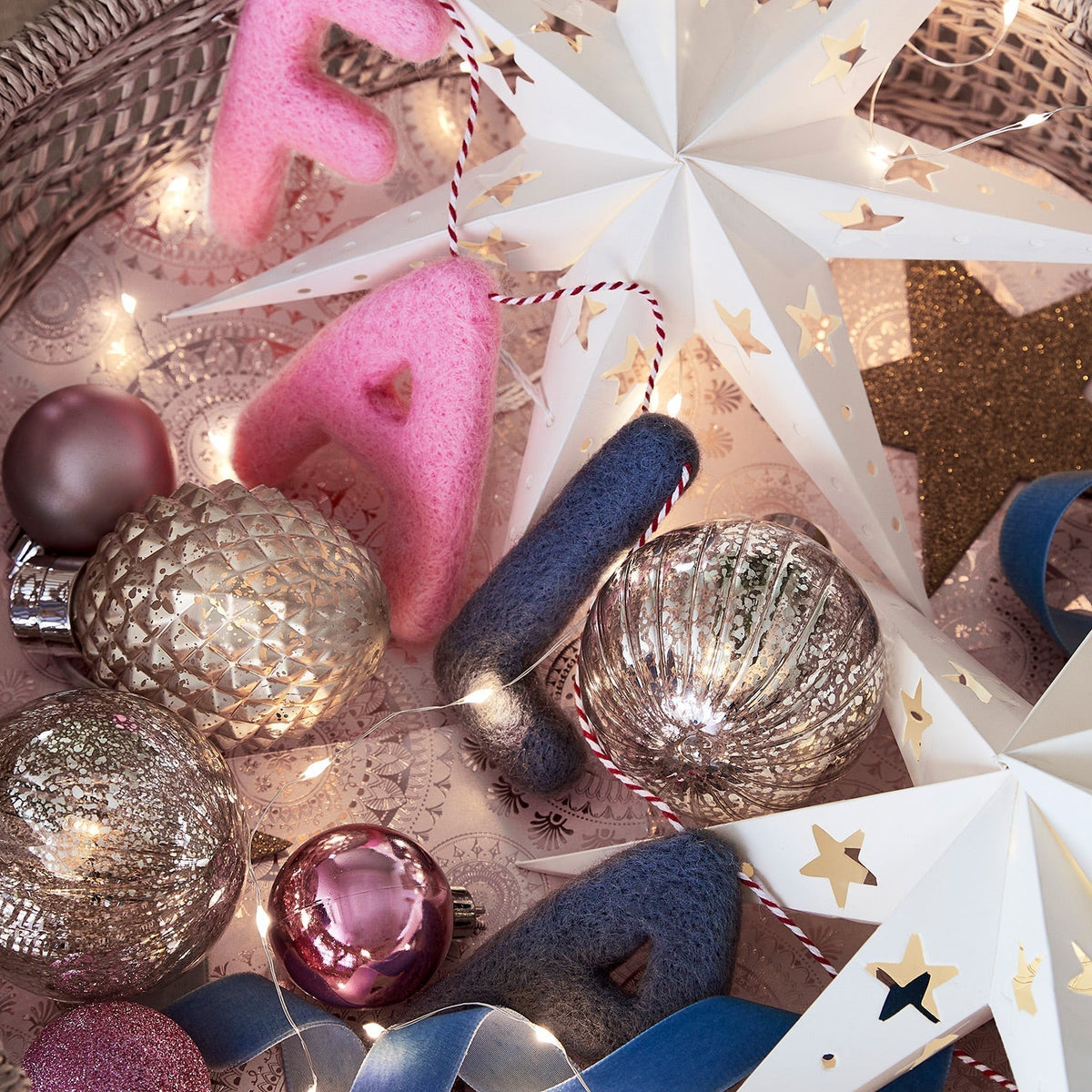 Christmas Decorations Paper Star Light Set