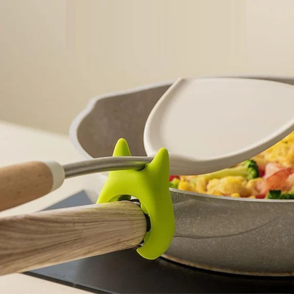 Silicone spoon holder pot clip