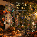 Halloween Crystal Wind Chime – Colorful Acrylic Hanging Garden Decoration