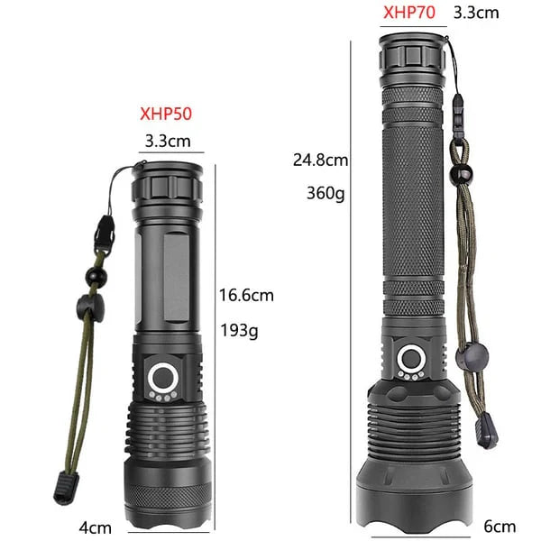 Tactical Flashlight – LED Flashlight with Zoom & Power Bank Function