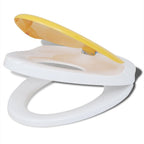 White & Yellow Soft Close Toilet Seat for Adults/Children