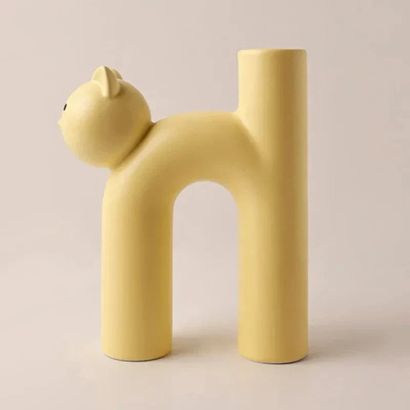 Matte Kitten Flower Vase